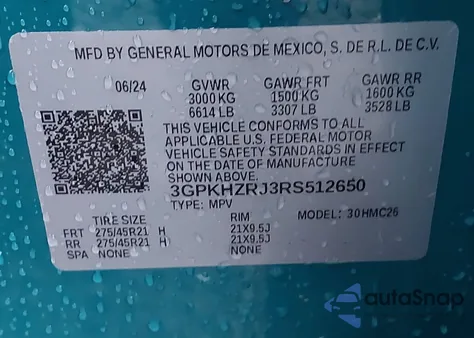 2024 Honda Prologue Elite from USA, damaged, VIN 3GPKHZRJ3RS512650